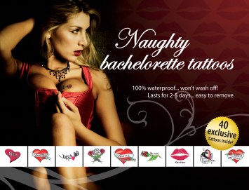 Sada dočasných erotických tetování Naughty Bachelorette