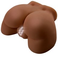 Realistické masturbátory (torza): Zadeček - vibrační masturbátor Vibrating Ass Brown (Pipedream)