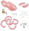Plastový pás cudnosti - růžový (klícka na penis)