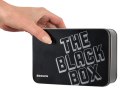 Černé kondomy s výstupky v plechové dóze Secura The Black Box, 50 ks