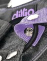 Dildo Dillio Slim 7" + fialový postroj s ramenními popruhy (Pipedream)
