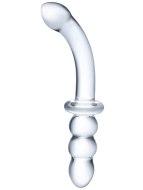 Skleněná a keramická dilda a penisy: Oboustranné skleněné dildo G-Spot 8" Ribbed (Gläs)