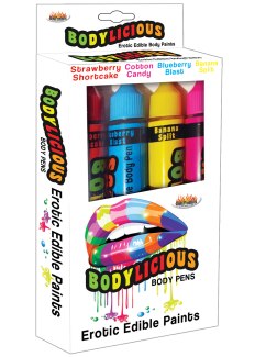 Slíbatelný bodypainting Bodylicious Body Pens, 4 příchutě (4 x 55 g)