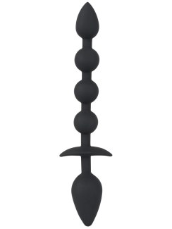 Oboustranný anální stimulátor Black Velvets (anální kuličky a kolík)