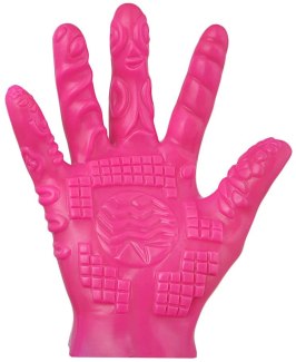 Masturbační rukavice se stimulačními výstupky - růžová (1 ks)