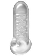 Návleky na penis: Zvětšovací návlek na penis a varlata OptiMALE (Doc Johnson)