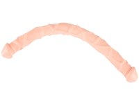 Dvojitá a oboustranná dilda: Oboustranné realistické dildo Nature Skin Double Dong (45,8 cm)