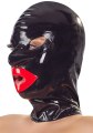 Latexová maska se zipem a červenými rty LateX (unisex)