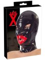 Latexová maska se zipem a červenými rty LateX (unisex)
