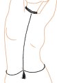 Černý perlový obojek s bikini řetízkem (Cottelli Collection)