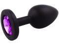 Silikonový anální kolík se šperkem (tmavě fialový)