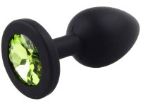Anální kolíky s krystalem: Silikonový anální kolík se šperkem (světle zelený)