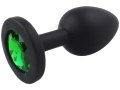 Silikonový anální kolík se šperkem (tmavě zelený)