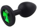 Silikonový anální kolík se šperkem (tmavě zelený)