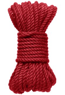 Konopné lano na bondage KINK Hogtied Bind & Tie 30 ft, 9 m (červené)