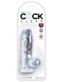 Realistické dildo s varlaty a přísavkou King Cock Clear 5"