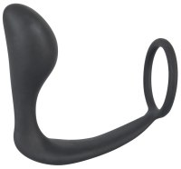 Anální a vaginální háky: Stimulátor prostaty s kroužkem na penis (Black Velvets)