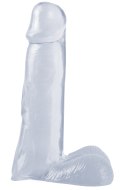Střední dilda (16-22 cm): Realistické dildo s varlaty Basix 8" (18 cm)