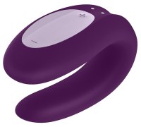 Párové vibrátory: Párový vibrátor Satisfyer Double Joy, fialový (ovládaný mobilem)