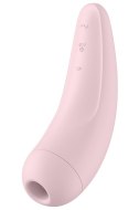 Bezdotyková stimulace klitorisu: Nabíjecí stimulátor klitorisu Satisfyer Curvy 2+, růžový (ovládaný mobilem)