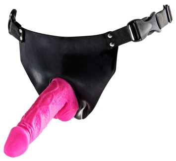 Vibrační připínací penis Pink Powergirl (ToyJoy)