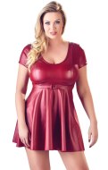 Sexy dámské šaty a minišaty: Wetlook minišaty s ozdobným opaskem Cottelli Collection (červené)