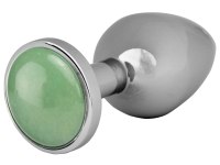 Anální kolíky s krystalem: Kovový anální kolík s jadeitem Jade Butt Plug