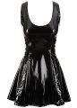 Lakované minišaty se skládanou sukní (Black Level)