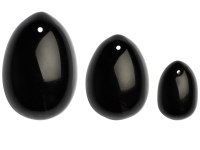 Yoni vajíčka: Sada yoni vajíček z obsidiánu Black Obsidian Egg (S, M a L)