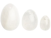 Yoni vajíčka: Sada yoni vajíček z křišťálu Clear Quartz Egg (S, M a L)