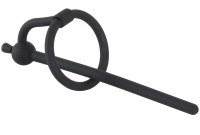 Kolíky do penisu (penis plugy): Dutý silikonový dilatátor s kroužkem za žalud a zátkou Piss Play (6 mm)
