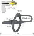 Silikonový kolík do penisu s kroužkem za žalud (8 mm)