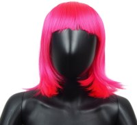 Sexy paruky pro ženy i muže: Paruka s ofinou Gwen – krátká (mikádo), tmavě růžová