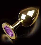 Anální kolíky s krystalem: Kovový anální kolík se šperkem Dolce Piccante (fialový)