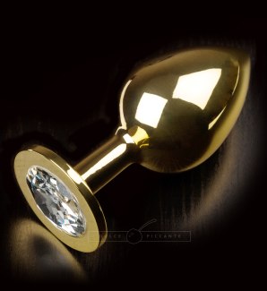 Kovový anální kolík se šperkem Dolce Piccante (čirý)