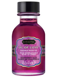 Slíbatelný tělový olej OIL OF LOVE Raspberry Kiss (Kama Sutra)