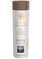 Erotické masážní oleje: Jedlý masážní olej Shiatsu Body Oil Luxury Apricot & Sea buckthorn (75 ml)