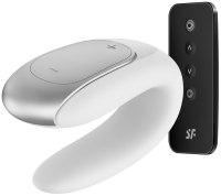 Párové vibrátory: Párový vibrátor s dálkovým ovladačem Satisfyer Double Fun White (ovládaný mobilem)