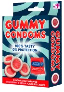 Lechtivé doplňky a dárky na párty, narozeniny a oslavy: Želé bonbóny ve tvaru kondomů Gummy Condoms