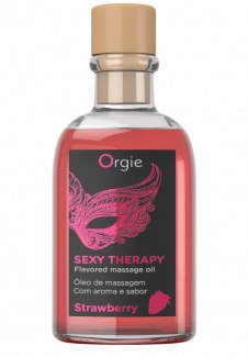 Slíbatelný masážní set Sexy Therapy Strawberry (100 ml)