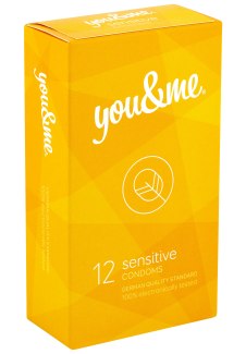 Ztenčené kondomy You & Me Sensitive (12 ks)