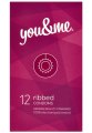 Vroubkované kondomy You & Me Ribbed (12 ks)
