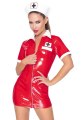 Lakovaný kostým Zdravotní sestra (červené šaty a čepeček)