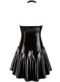 Lakované minišaty se zipem, asymetrickou sukní a průhledným topem (Black Level)