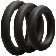 Nevibrační erekční kroužky: Sada tlustých erekčních kroužků OptiMALE Thick Black (3 ks)