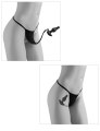 Krajkové kalhotky s análním kolíkem a perličkovými řetízky HOOKUP XL - 2XL