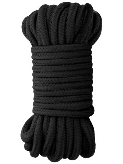 Černé lano na bondage Ouch! (10 m)