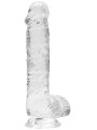 Transparentní realistické dildo s varlaty a přísavkou RealRock 6" (SHOTS)