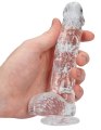 Transparentní realistické dildo s varlaty a přísavkou RealRock 6" (SHOTS)