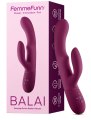 Vibrátor s pohyblivým králíčkem Balai Dark Fuchsia (FemmeFunn)